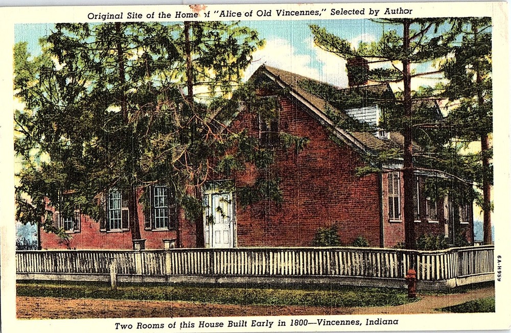 Postcard HOUSE SCENE Vincennes Indiana IN m/09 AI0439