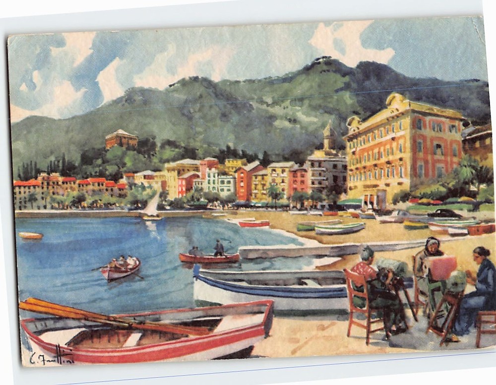 Postcard Women working at the 