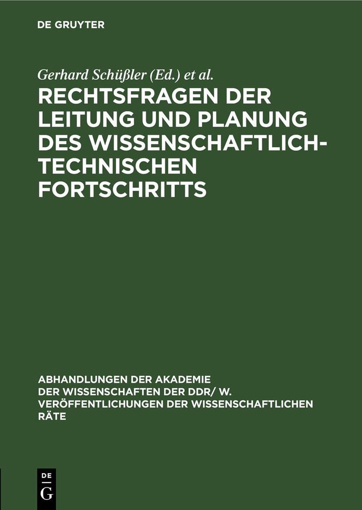 Rechtsfragen Der Leitung Und Planung Des Wissenschaftlich-Technischen (Hardback)Another great item from Rarewaves USA | Free delivery!