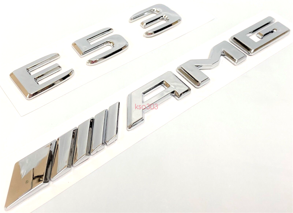 #2 CHROME E53+AMG FIT MERCEDES E53 REAR TRUNK EMBLEM BADGE LETTERS NAMEPLATE