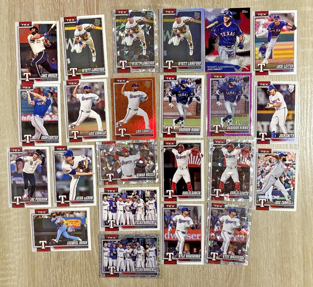 2026 Topps Texas Rangers 23-Card Team Lot Langford Leiter Parallels+Base Cards