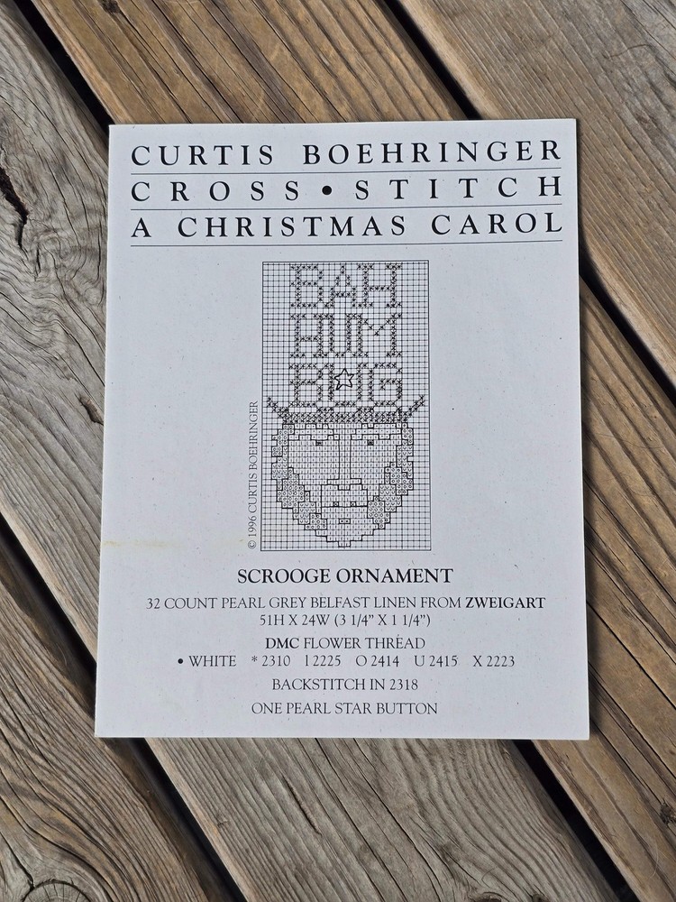 Curtis Boehringer - A Christmas Carol - Scrooge Ornament - Cross Stitch Pattern
