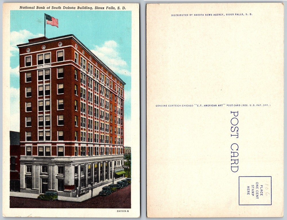 National Bank of South Dakota Building Sioux Falls Postcard