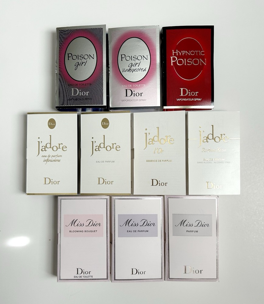 Miss Dior and J'adore Perfume 10pc Sample Spray Vial Set