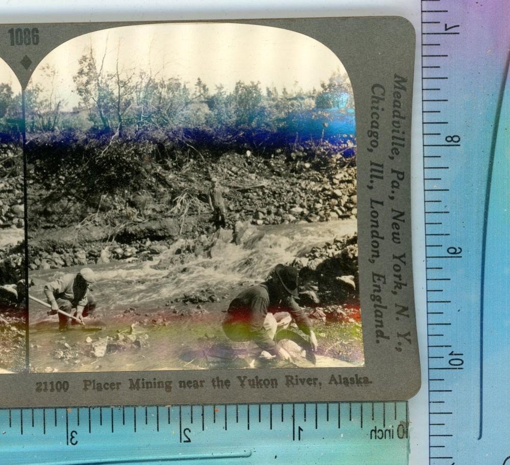 Placer Mining Near Yukon River AK Alaska Keystone Stereoview