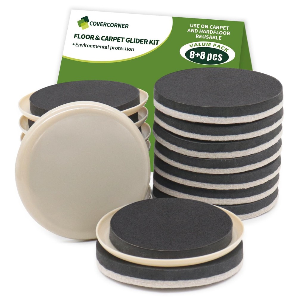Furniture Sliders for Hardwood Floors, Furniture Sliders for Carpeted Floors,...