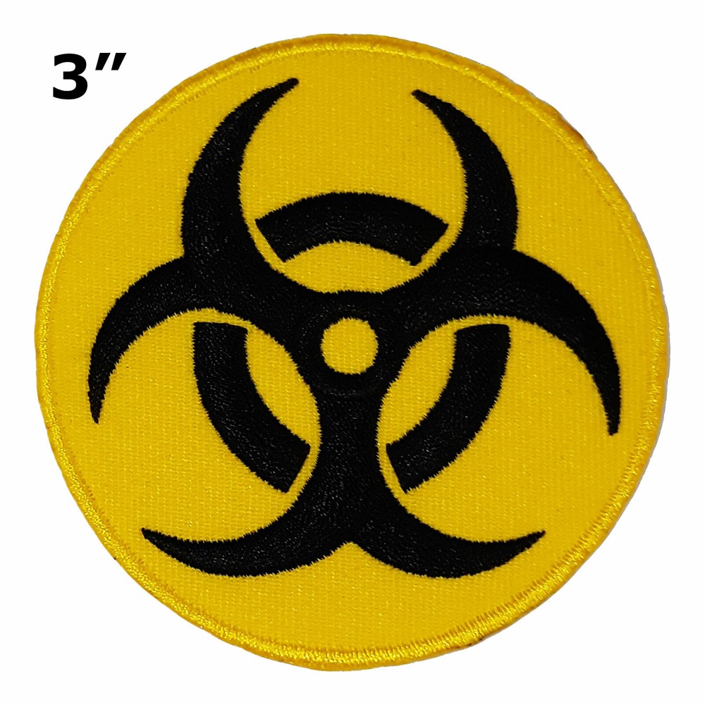 Zombie Apocalypse Bio-hazard Yellow Embroidered Patch Iron-on Applique
