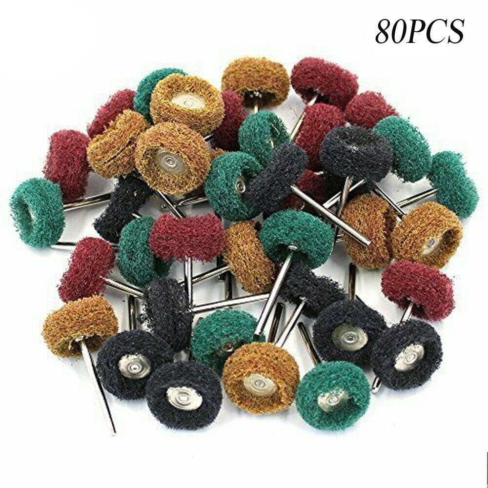 80PPack Small Buffing Abrasive Wheel Surface Polishing Shank Craft Rotary Tool