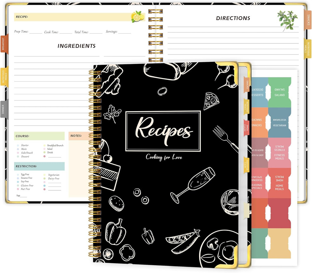 Recipe Book to Write in Your Own Recipes – Blank Recipe Book Cookbook, Hardcover