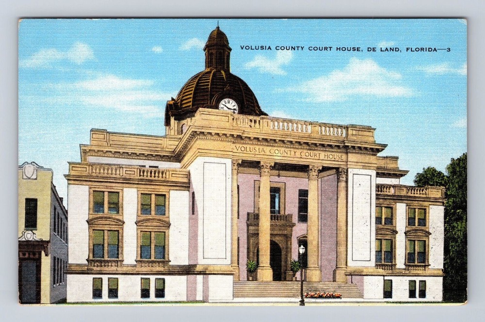 De Land FL-Florida, Volusia County Courthouse, Antique, Vintage Postcard