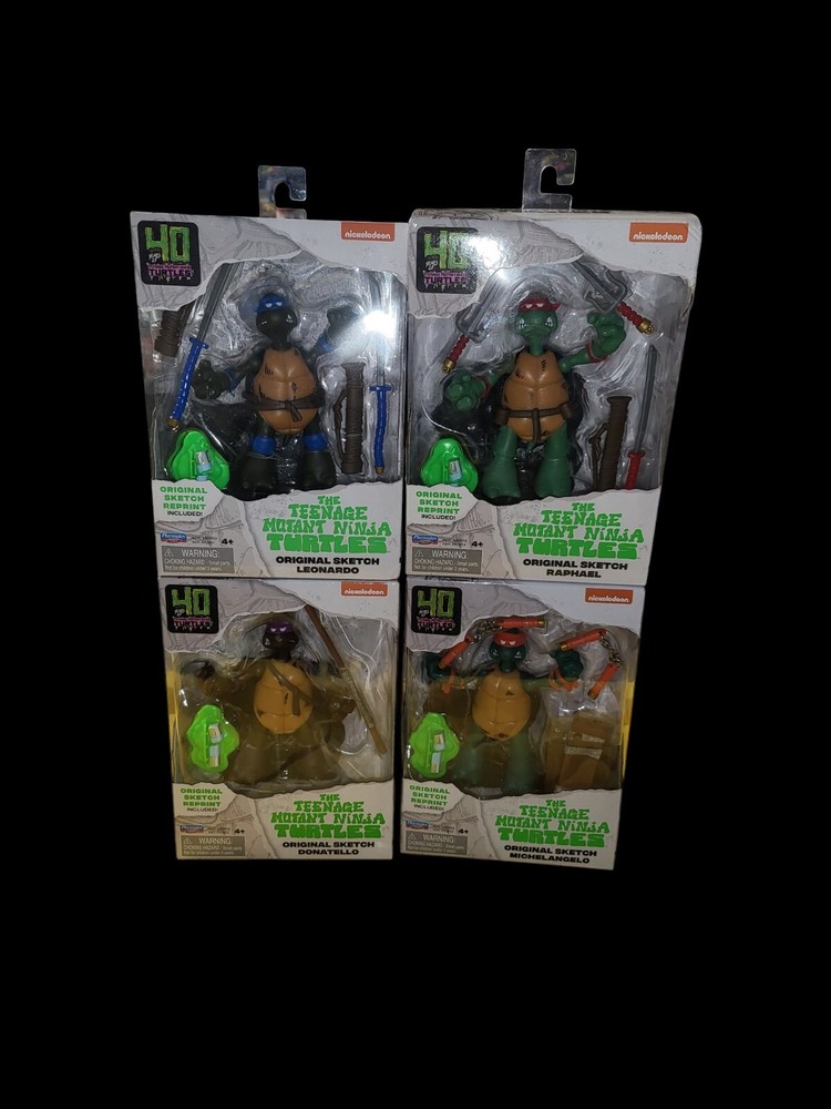 40th Anniversary TMNT Original Sketch 4-Inch Figure Set by Playmates