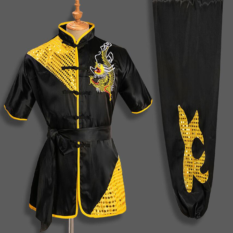 Chinese Kung Fu Suit with Dragon Embroidery for Martial Arts Training
