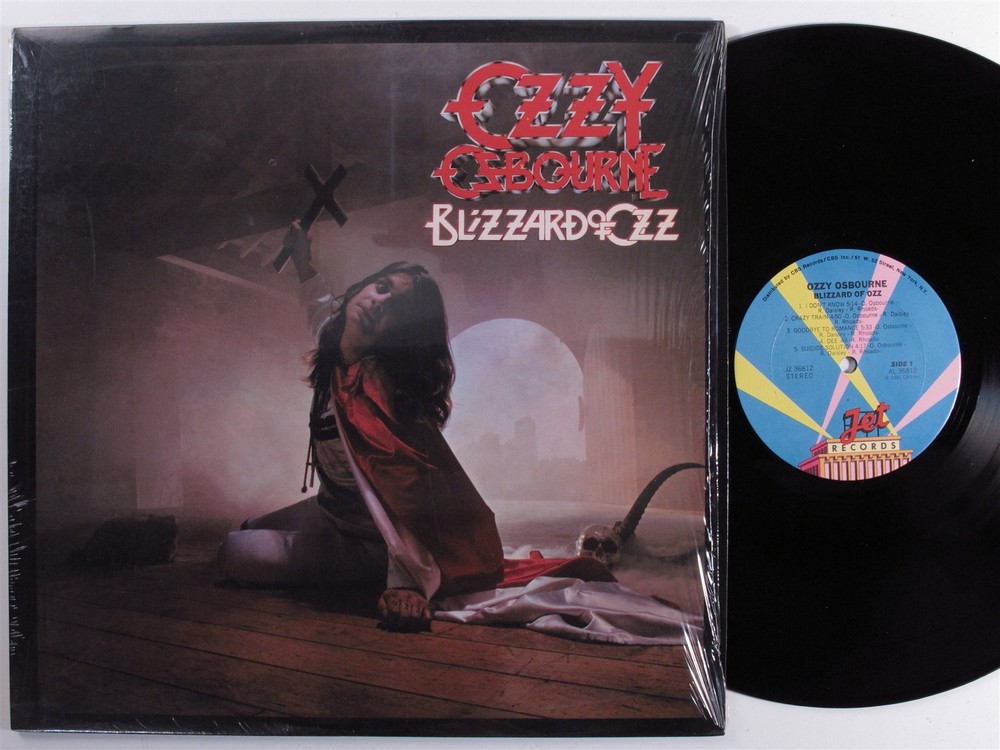 OZZY OSBOURNE Blizzard Of Ozz JET LP VG+ SHRINK d