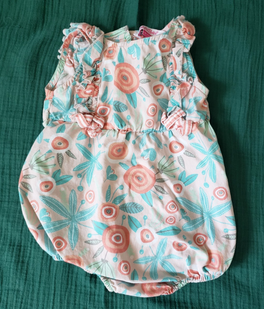 Ruffle Butts Baby Girl Sleeveless Floral Ruffle Romper - Size 18-24 Months