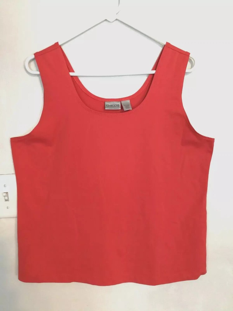 Chicos Womens Tank Top 3 XL 16 Pink Orange Sleeveless Blouse Shirt Pullover Boho