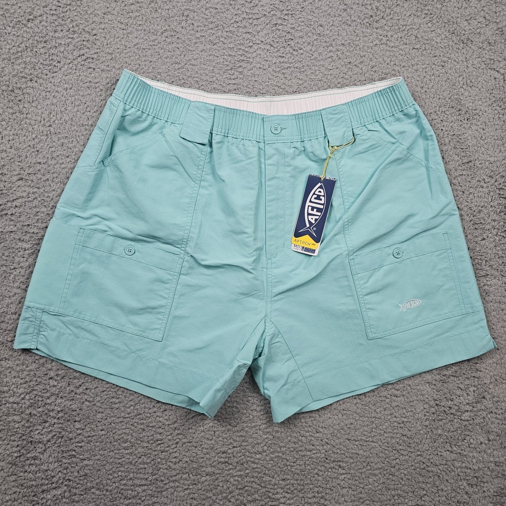 AFTCO Shorts Mens 42 Blue Cargo Fishing Outdoors Nature Hiking Nylon 6