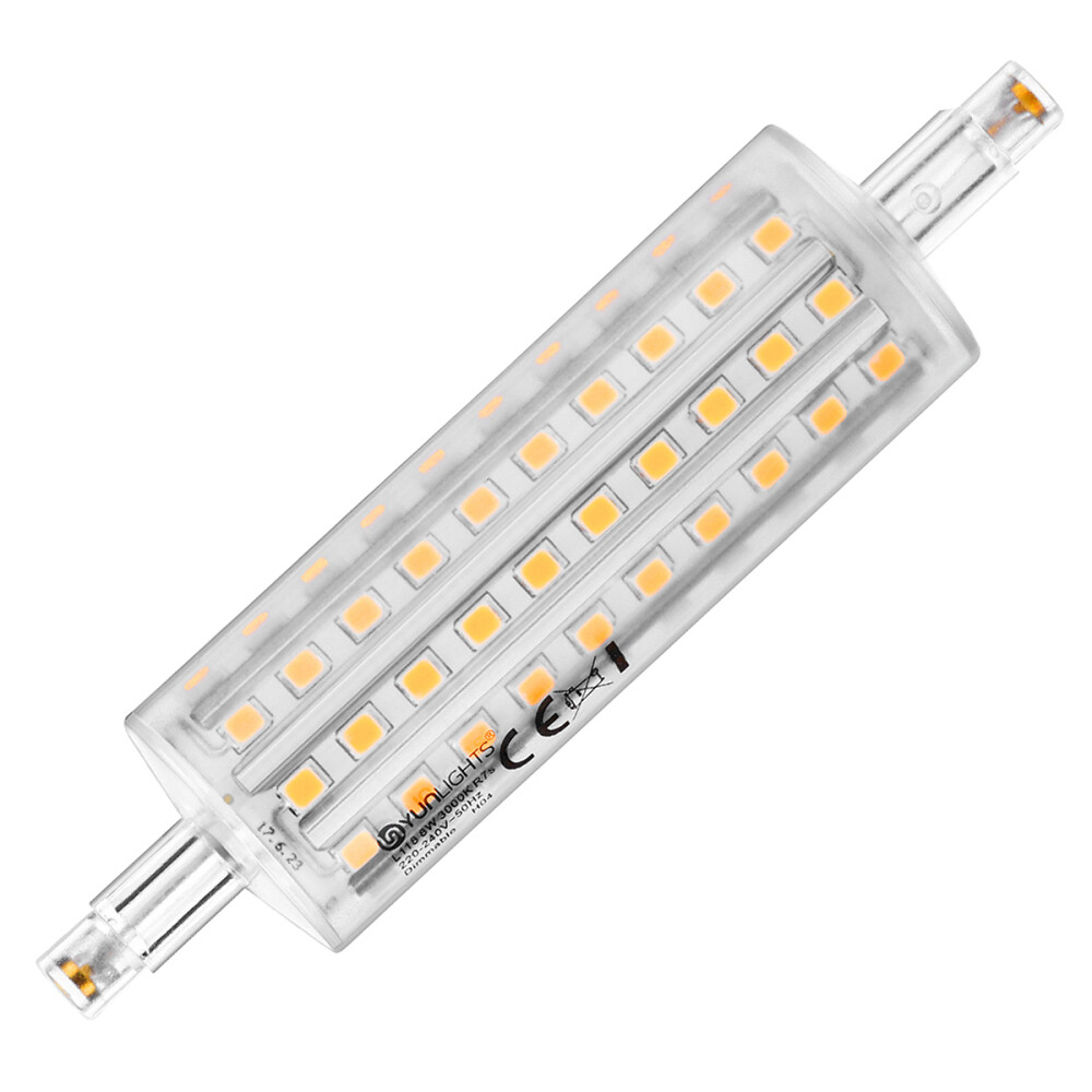 YUNLIGHTS R7S Base LED Light Bulb 8W Daylight Warm White 3000K LED Corn Light
