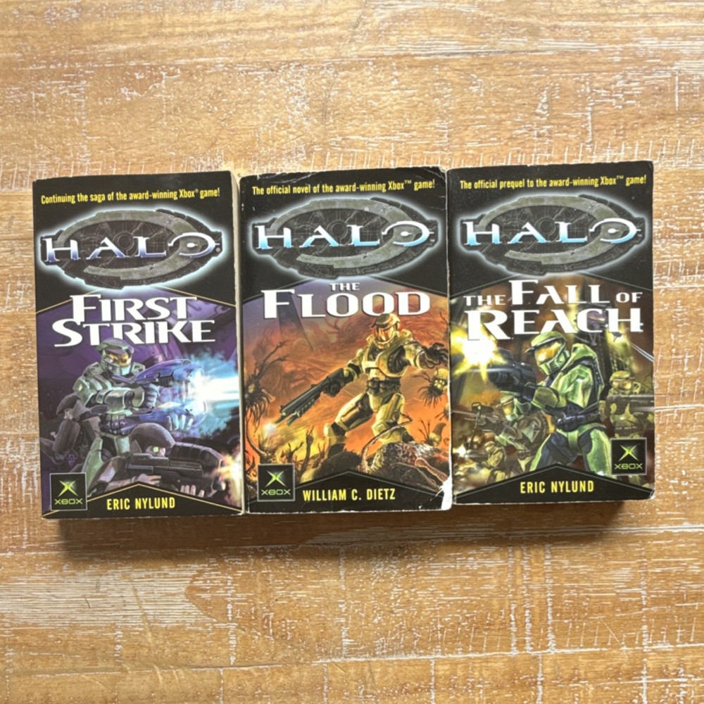 Halo Paperback Lot - First Strike - The Flood - Fall of Reach - First Edition’s