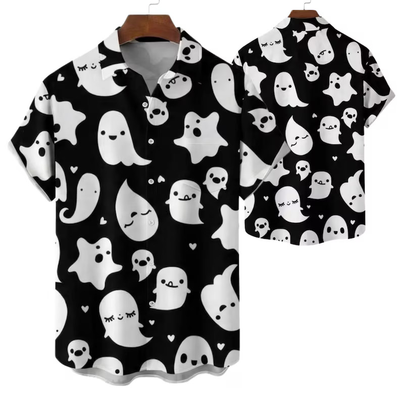 Cute Kawaii Ghost Hawaiian Shirt Aloha Beach Party