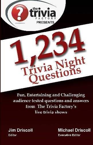 1,234 Trivia Night Questions from The Trivia Factory - Paperback - VERY GOOD