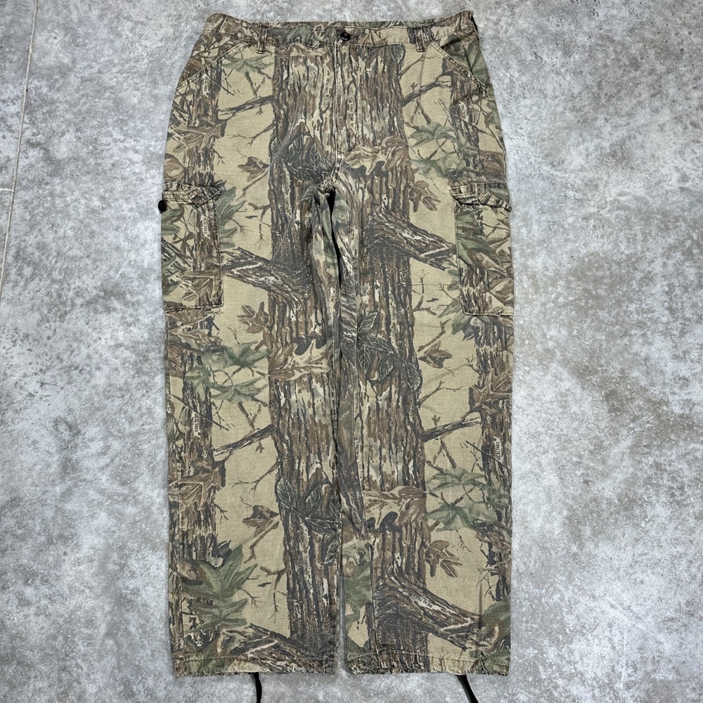 Vintage 90s Realtree camo cargo pants mens XL adjustable hunting outdoor