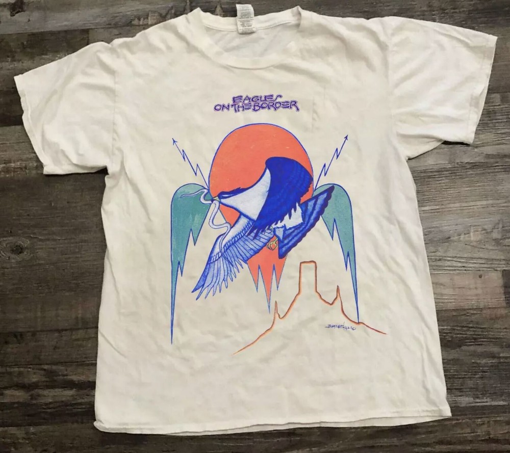 Eagles On The Border 1974 Tour Vintage Rock Band Concert T-Shirt