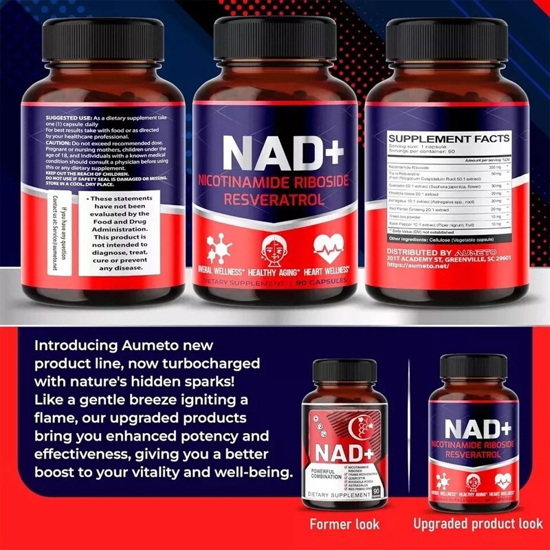 Nicotinamide Riboside 12,970mg - NAD+, Resveratrol - for Anti~Aging Energy Focus