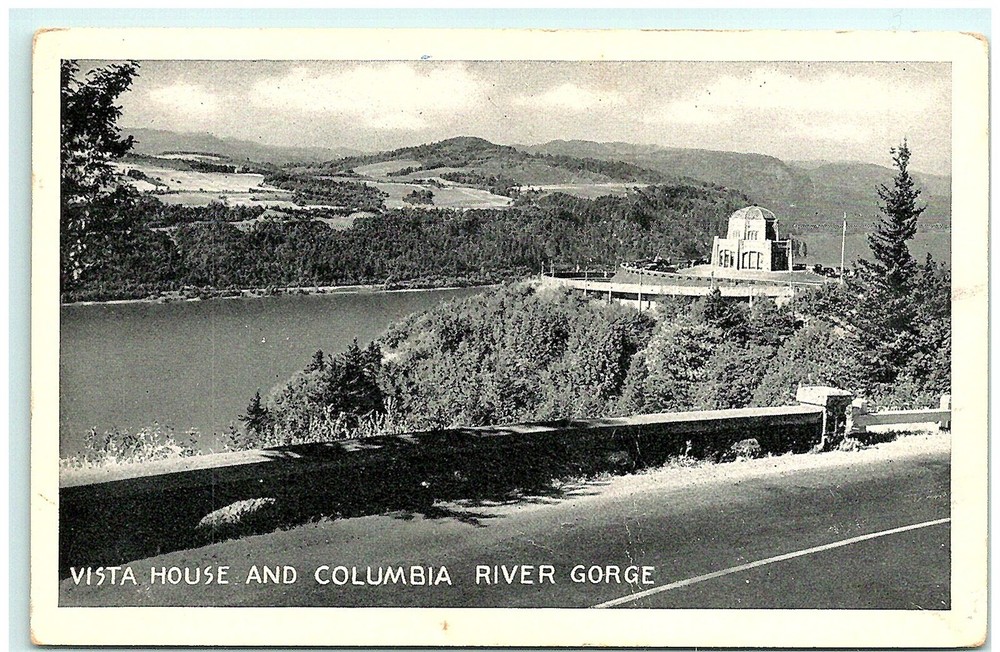Vintage Vista House and Columbia River Gorge Postcard S02-4043