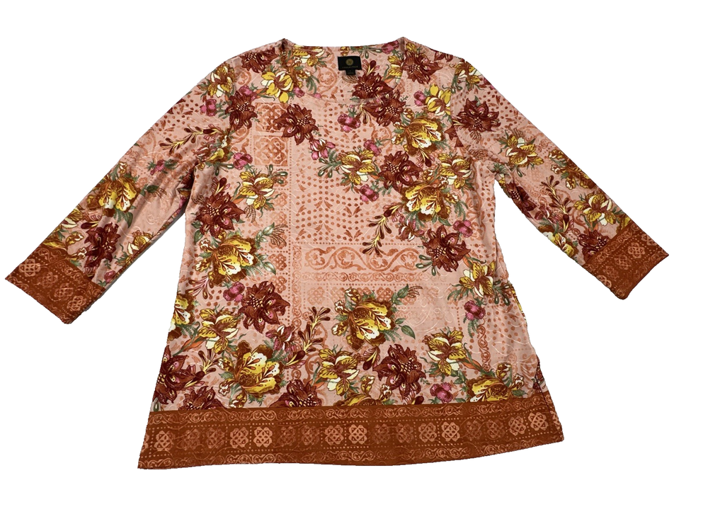 Jm Collection Multicolor Boho Cottagecore Blouse. Women's size L