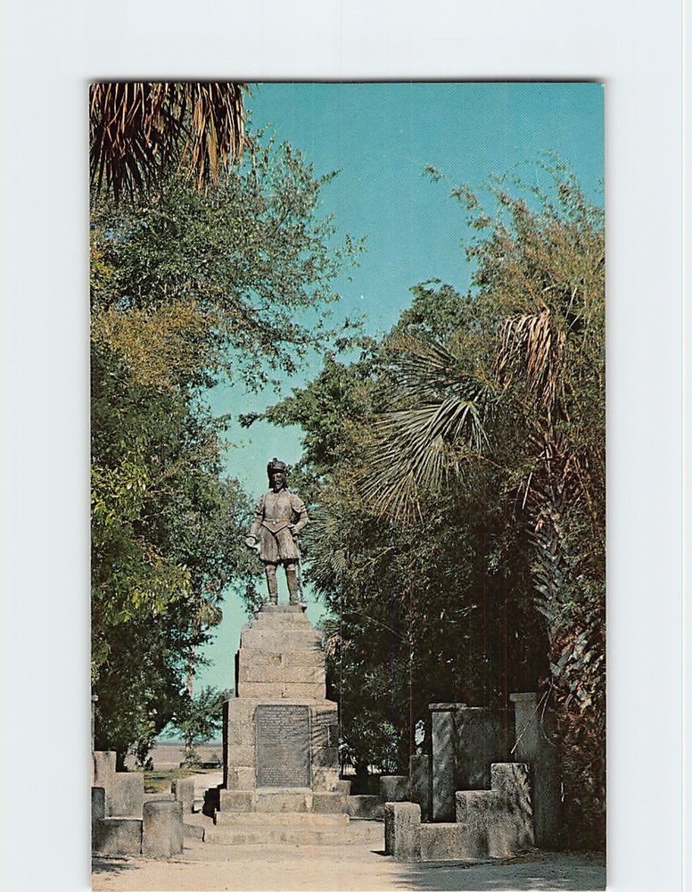 Postcard Ponce de Leon Statue Fountain of Youth St. Augustine Florida USA