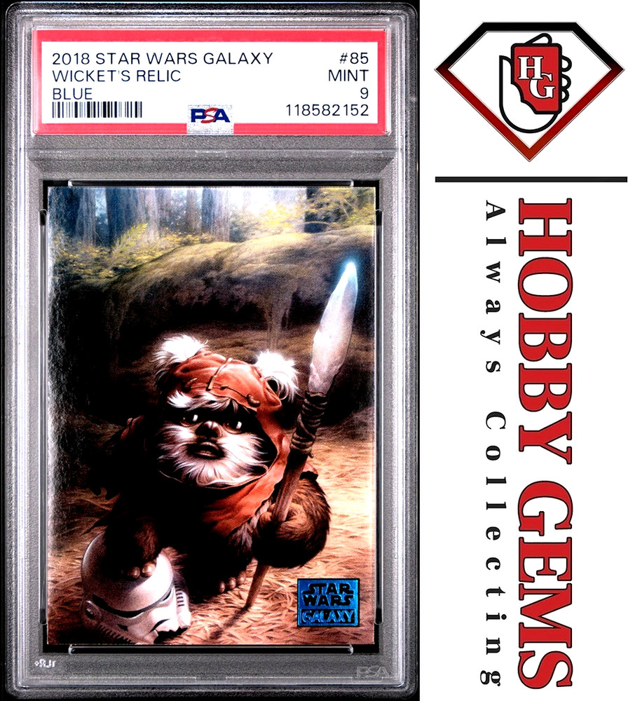 WICKET W. WARRICK PSA 9 2018 Topps Star Wars Galaxy Wicket's Relic Blue #85
