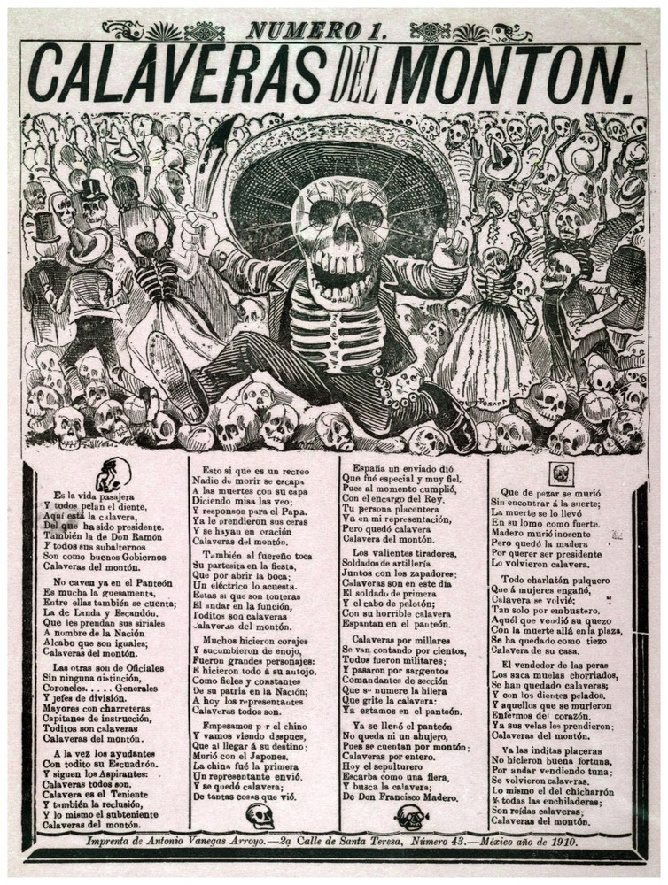 7700.Decoration Poster.Home Room wall design art print.Calaveras.Mexican poem