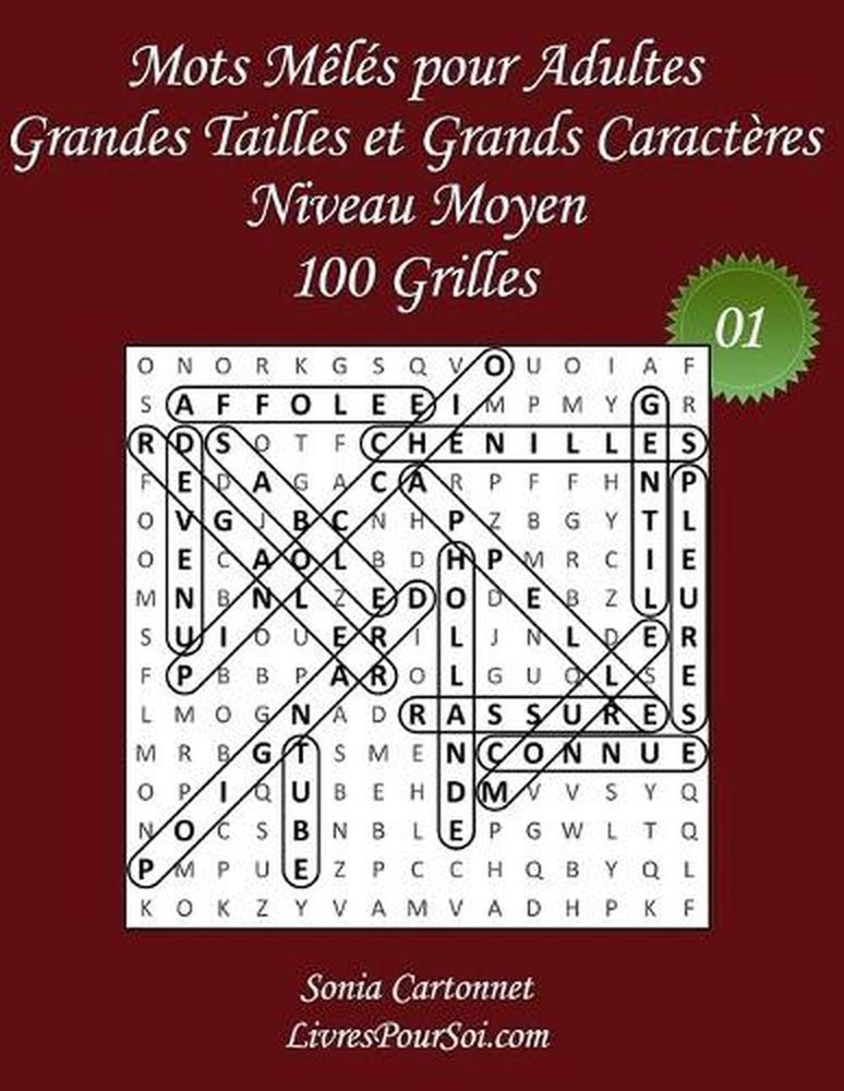 Mots Mls pour Adultes - Grandes Tailles et Grands Caractres - Niveau Moyen - N01