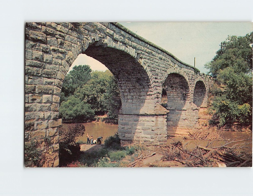 Postcard Old Stone Bridge Spanning the Elk River Fayetteville Tennessee USA