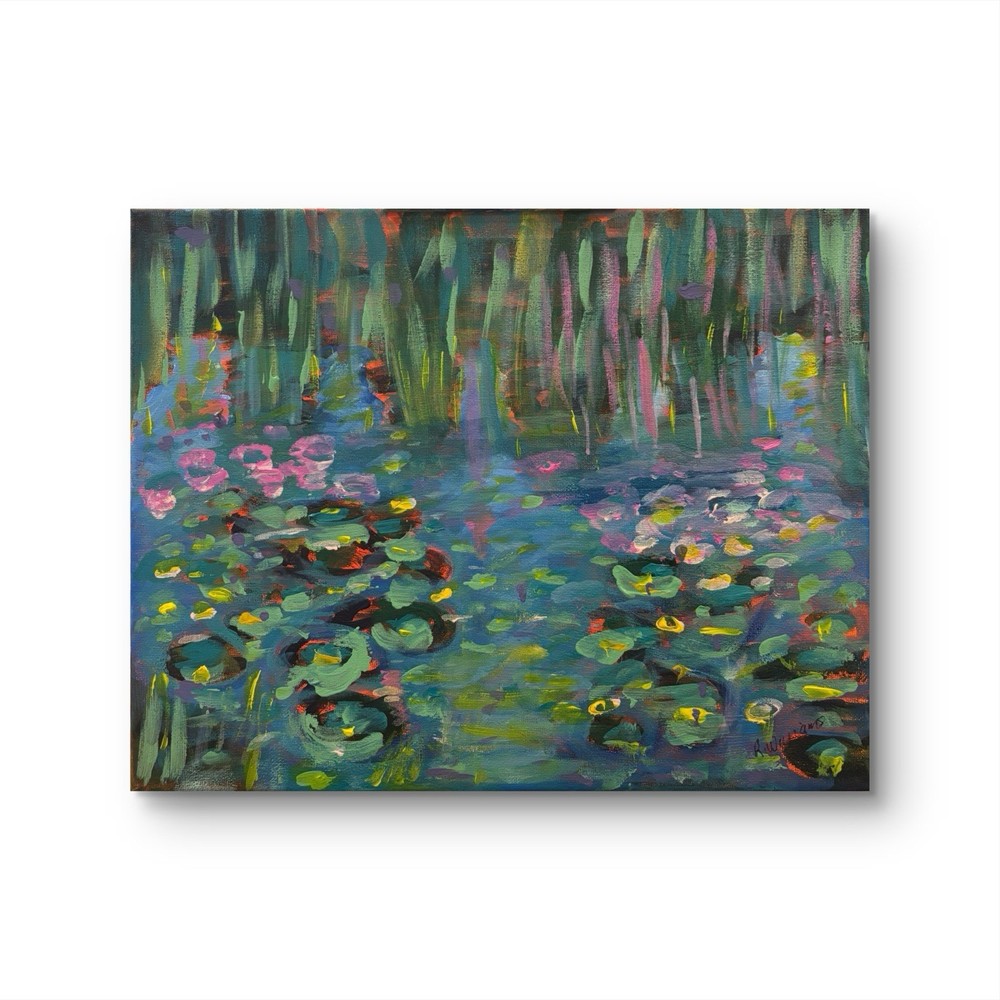 Original Abstract Expressionism 11x14 Bright Signed Unique Fine Art Monet Ins