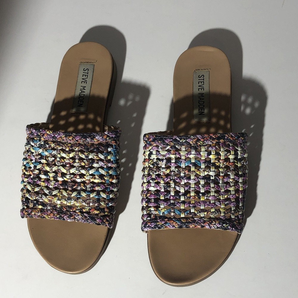 steve madden Women sandals Flat Size 8 Multicolor Snake Pattern Boho