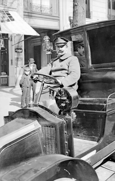 Taxi Driver In Paris About 1900 France Old Photo