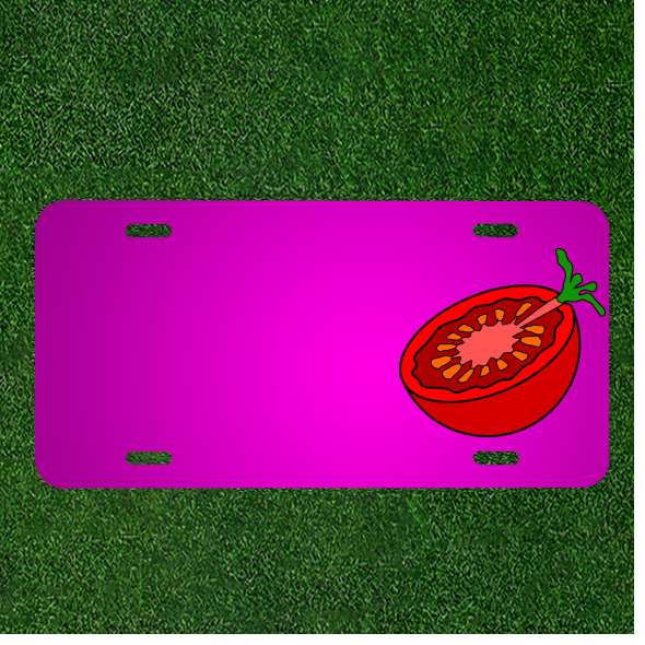 Custom Personalized Car License Plate With Add Names To Tomato Sliced Cut