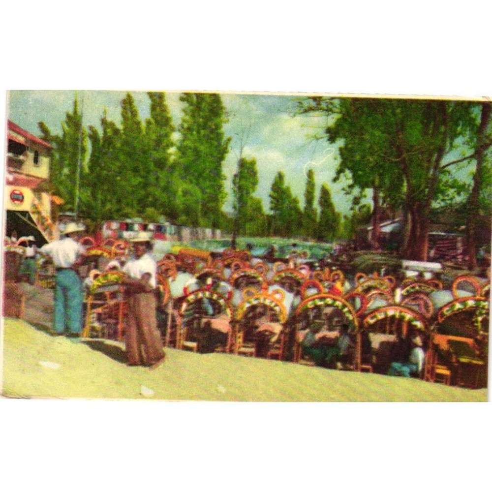 Vintage Xochimilco Mexico Postcard Fischgrund Trajinera Boats Floating Gardens