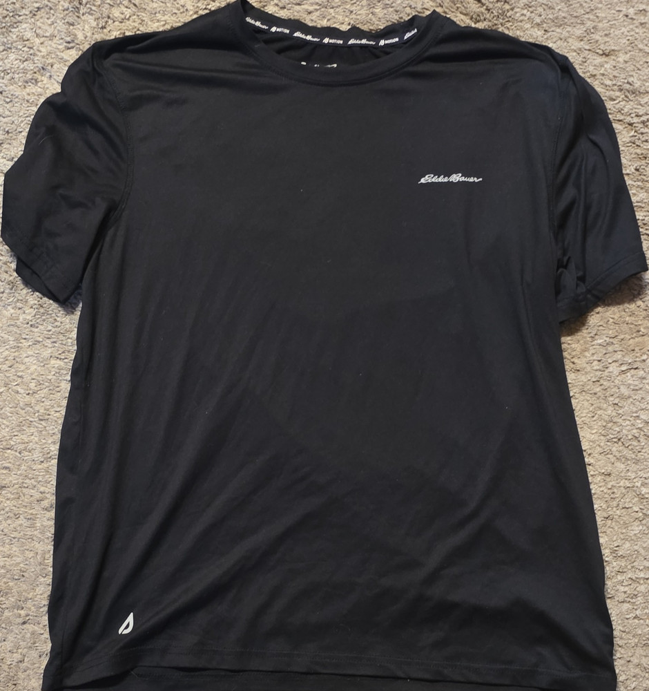 Eddie Bauer FreeDry Men's Black Crew Neck Short Sleeve T-Shirt Size M
