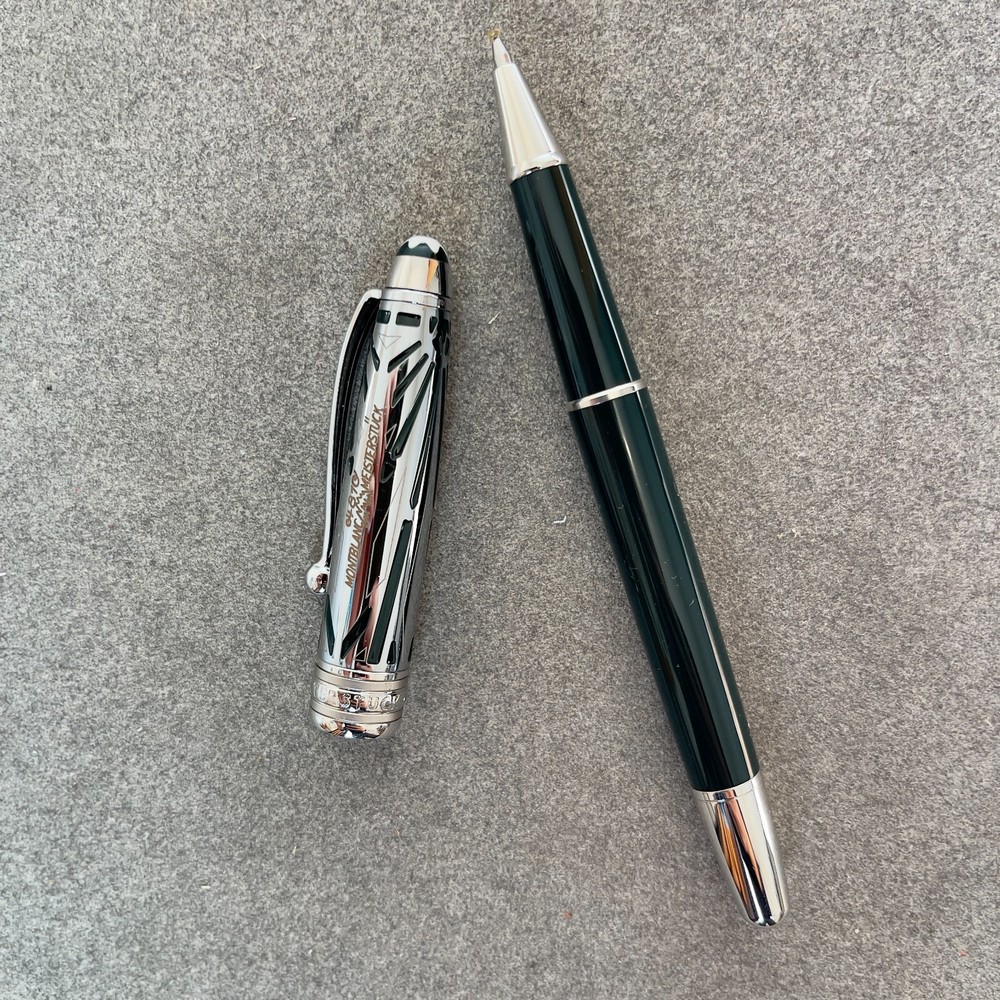 Deluxe Centenary Series Green + Silver Color 0.7mm Rollerball Pen No Box