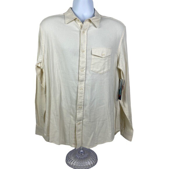 Old Navy Mens Large White Flex Button Down Shirt New