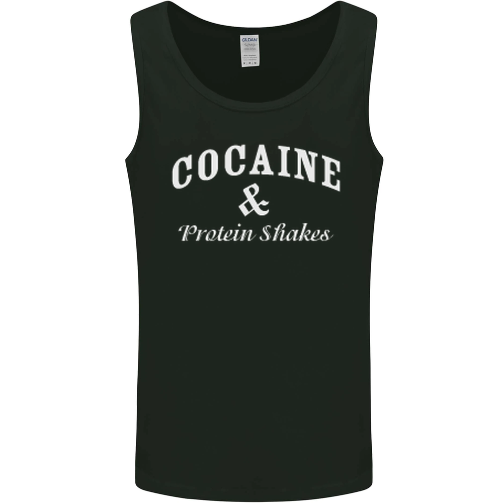 Cocaine and Protein Shakes Gym Drugs Funny Mens Vest Tank Top