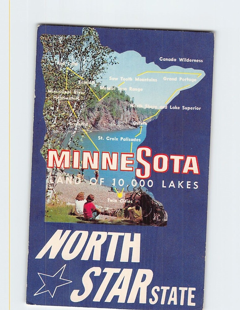 Postcard The North Star State Greetings from Minnesota USA