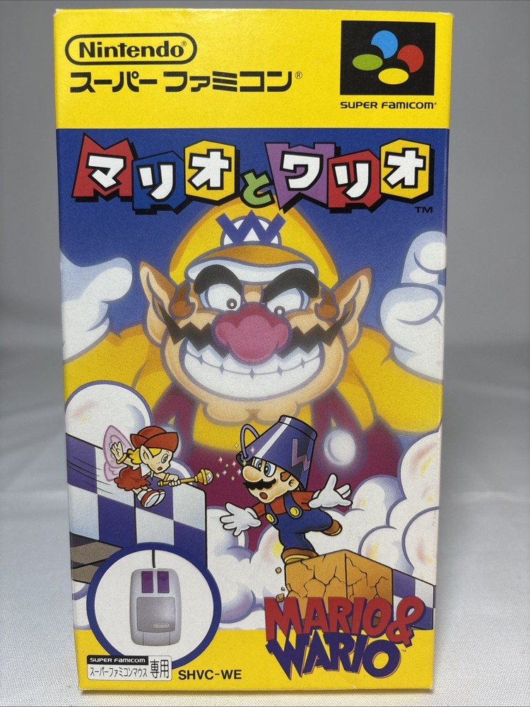 Mario & Wario Super Famicom Mouse Compatible CIB Nintendo Japan Tested