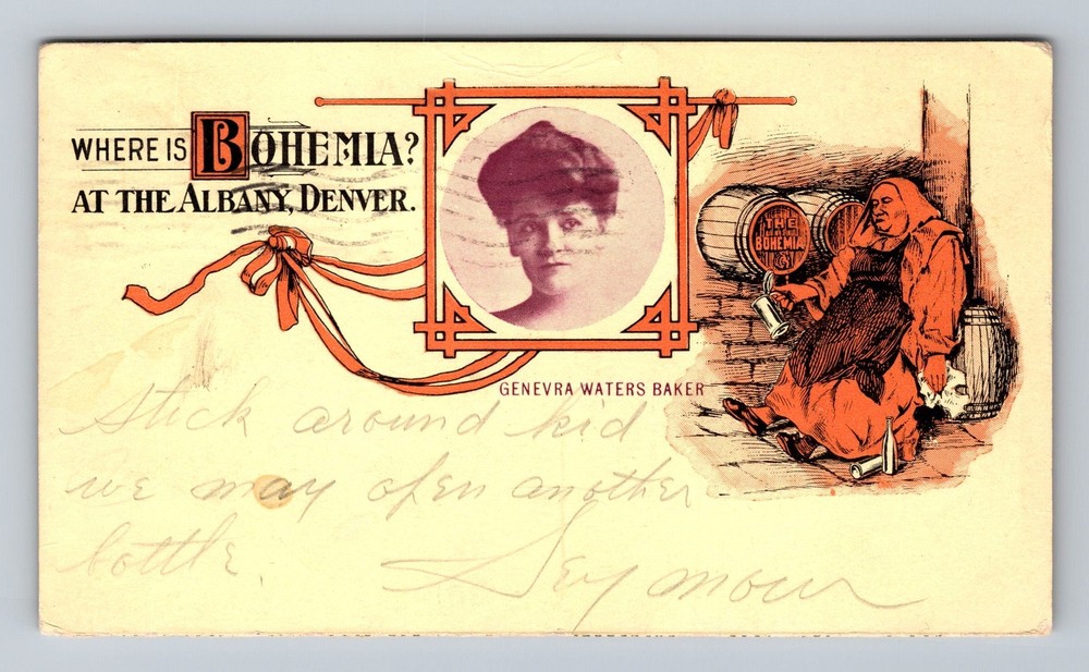 Denver CO-Colorado, Where is Bohemia? At The Albany Vintage c1908 Postcard PC