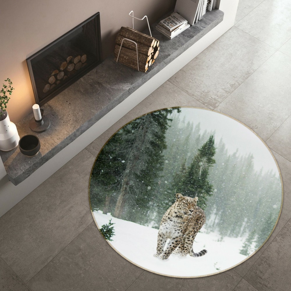 3D Snow Tiger Forest O1806 Animal Non Slip Rug Mat Elegant Photo Carpet Fay