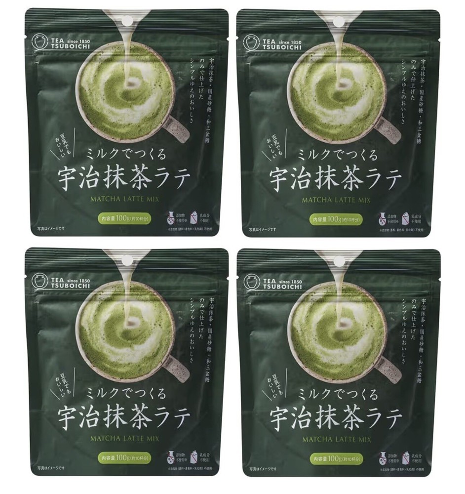 🍵 Tsuboshi Seicha Honpo Uji Matcha Latte Powder – 100g × 4 Packs