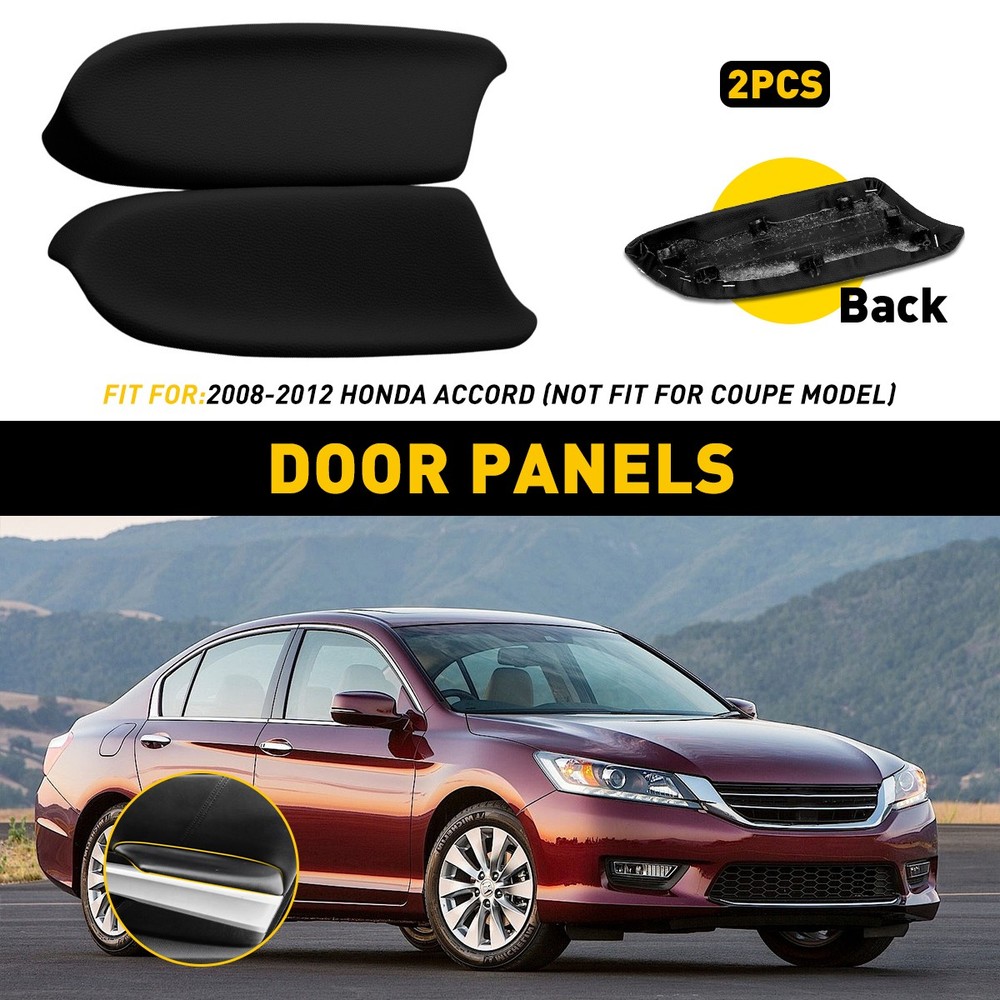 For Accord 2008-12 Honda Sedan Left Right Side Door Armrest Panel Black Leather