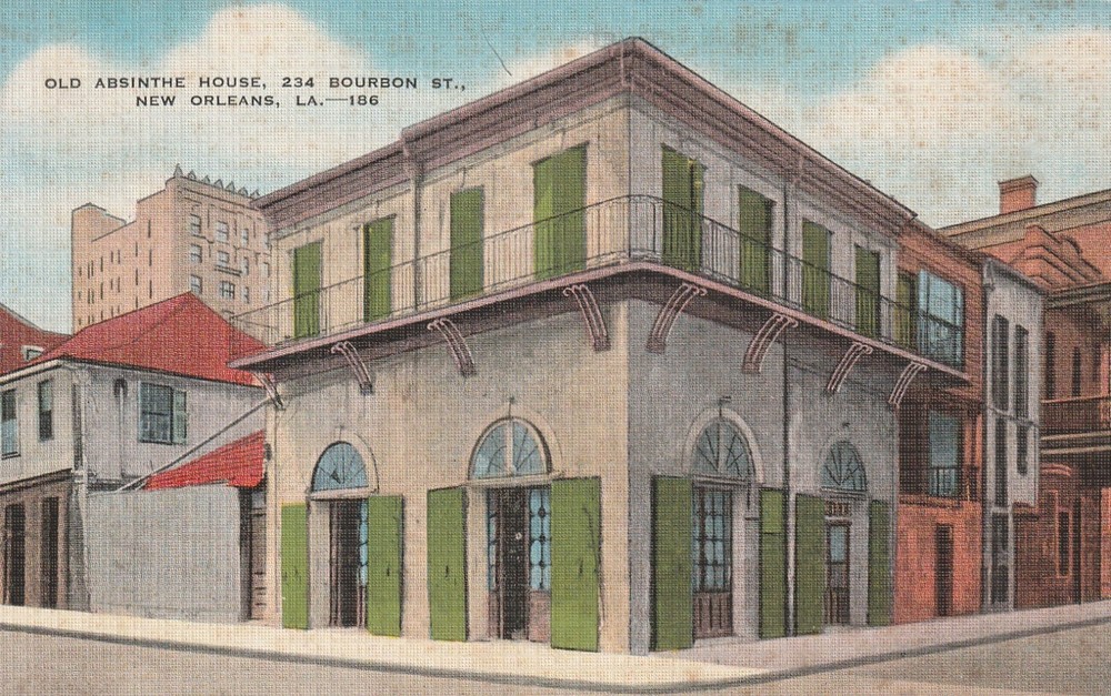 Vintage Postcard Old Absinthe House, 234 Bourbon St. New Orleans, Louisiana-image